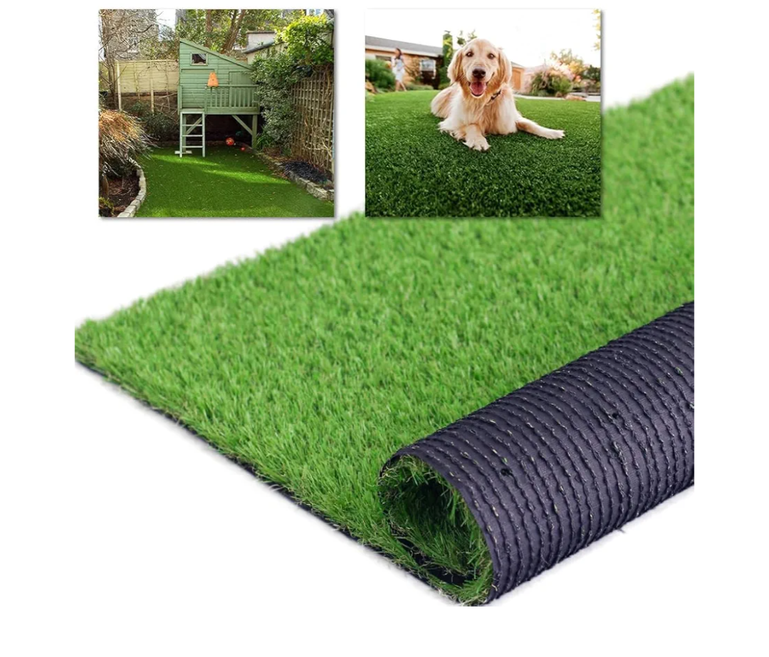 3FT x 10FT Artificial Turf 1.38inch Simulated Synthetic Fake Grass with Drainage Holes, Reusable Grass Urinal for Dogs, Backyard Lawn Rug Doormat Decorations, Custom
