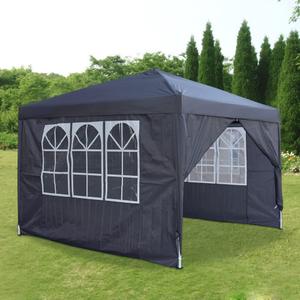 Panana Pop Up Gazebo 10''x10'' Waterproof Outdoor Garden Marquee Awning Party Tent Canopy and Carry Bag 3 X 3m (Grey) (Gray)