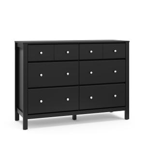 Storkcraft Horizon 6 Drawer Dresser (Black)  GREENGUARD Gold Certified Dresser for Nursery & Kids Room, Modern Storage with Interlocking Drawer System