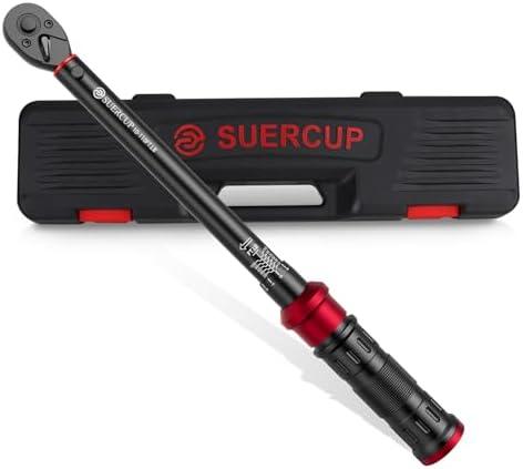 SUERCUP 3/8-inch Drive Torque Wrench - 10-110 ft.lb/13.6-149.2Nm, Dual-Direction Adjustable 72 Tooth Click Torque Wrench for Bicycle, Moto and Car Maintenance