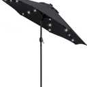 Sunnyglade 9' Solar LED Lighted Patio Umbrella with 8 Ribs/Tilt Adjustment and Crank Lift System (Black)
