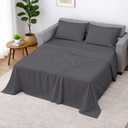 Cottington Lane Sleeper Sofa Sheets Queen Size, 4 Piece Premium Quality 100% Egyptian Cotton Sofa Bed Sheet Set for Pull Out Couch, Loveseat & Sectional, 6 Inch Deep Pocket, Dark Grey