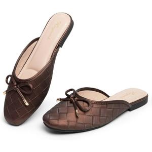 Mules for Women Slip On Flats Office Business Casual Shoes Closed Toe Shoes for Women Dressy Comfortable