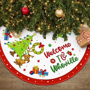 Christmas Tree Skirt 48 inches, Soft and Funny Xmas Tree Mat Christmas Tree Decorations for Xmas Winter Holiday Home Party Decor