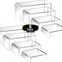 Clear Acrylic Display Stands - Multi-Level Risers for Party Food Display, Retail & Home Decor, 8 Pcs Display Riser Standsacrylic stands for dessert table