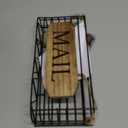 SRIWATANA Mail Organizer Wall Mount, Rustic Mail Holder Key Holder for Wall with Hooks, Small Size, Carbonized Black