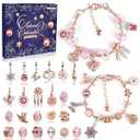 OuMuaMua 24 Days Christmas Advent Calendar 2025, Charm Bracelet Making Kit, Blue Charm Beads, Countdown Calendar DIY Jewelry Making Kit for Adults Women Teens Girls Kids Xmas Holiday Birthday Gifts