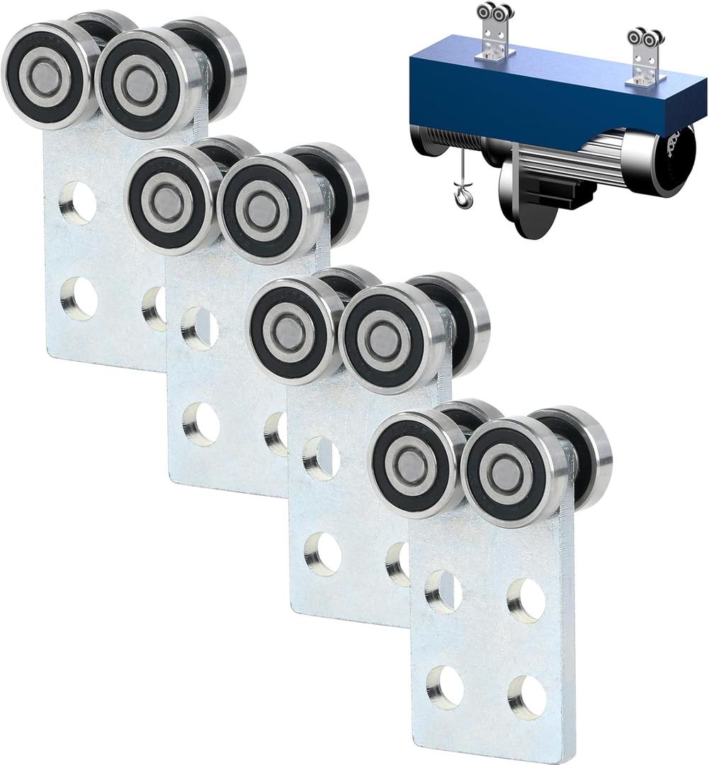 2 Wheel Trolleys Rollers.Bearing Trolley Assembly.The top of The Trolley has Room for Set Screws, Allowing The use of a 1-5/8" high Strut Channel