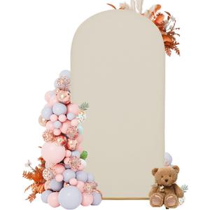 6.6FT Arch Covers,Arch Backdrop Stand Fitted Cover for Wedding Birthday Party Ceremony Banquet Decoration(Off-White,Cover Only)