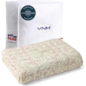 YnM 12lbs Weighted Blanket for Adults, Linen Heavy Bed Throw Blanket with Cooling Glass Beads for All Season Use, Ideal for ~110lbs (60x80 Inches, Queen, Campanula)
