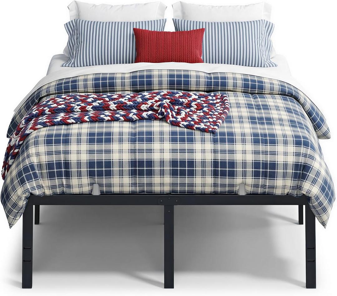 VASAGLE Full Metal Bed Frame, 18 Inches Tall, 1100 lb Weight Capacity