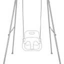 Baby Swing Stand, Heavy Duty Foldable Swing Stand A-Frame Metal Swing Stand Frame for Backyard Indoor & Outdoor, Hammock Chair not Included (Gray)