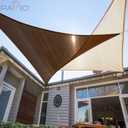 Patio Paradise 8' x 8' x 8' Sun Shade Sail Triangle Canopy Shade Cloth Fabric Sunlight Block Patio Pergola Cover HDPE Deck Awning for Outdoor Backyard Roof Shading, Brown