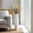 Floor Vase, GDSZJLJ 28 Inches Tall Ceramic White Large Decorative Vases for Modern Home Decor, Living Room, Minimalist Style Flower Vase for Pampas Grass, Flowers, Twigs, Office, Bedroom Dcor