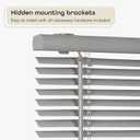 Cordless Room Darkening Mini Blind - 35 Inch Width, 64 Inch Length, 1" Slat Size - Gray - Cordless GII Deluxe Sundown Horizontal Windows Blinds for Interior by Achim Home Decor