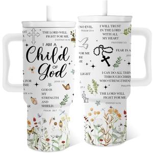 Christian Gifts for Women Girls, Child Of God Tumbler 24 Oz, Inspirational Religious Gifts, Stainless Steel Insulated Christian Coffee Mug, Bible Verse Catholic Spiritual Gift