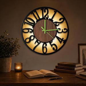 Glow in The Dark Wall Clock Battery Operated, 20''