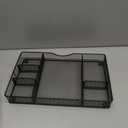 VyGrow Desk Drawer Organizer, Metal Mesh Drawer Organizer Tray with 6 Adjustable Compartment, Tray Organizer for Desktop, Kitchen, Bathroom, Makeup, Vanity - 14.5x8.8x1.96 inch, Black, 1PC Large