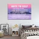 Large Motivational Canvas Wall Art Note To Self Success Quotes Poster For Office Decor Framed Daily Affirmations Pink Sunset Mountain Art Prints For Living Room Yoga Studio 36x24 Inch