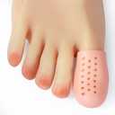 Big Toe Cap Support, Beige Breathable Toe Protector 10 Pack Toe Cover Sleeves with Holes, Provides Relief from Missing or Ingrown Toenails, Corns, Blisters, Hammer Toes, Reduce Friction (Beige)