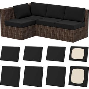 8Pcs Stretch Patio Cushion Covers, Outdoor Couch & Sofa Replacement Slipcovers for Patio Furniture Cushion Covers, Washable Reusable Furniture Protector