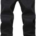 FREDD MARSHALL Men's Skinny Slim Fit Stretch Straight Leg Fashion Jeans Pants (38W x 32L, Black)