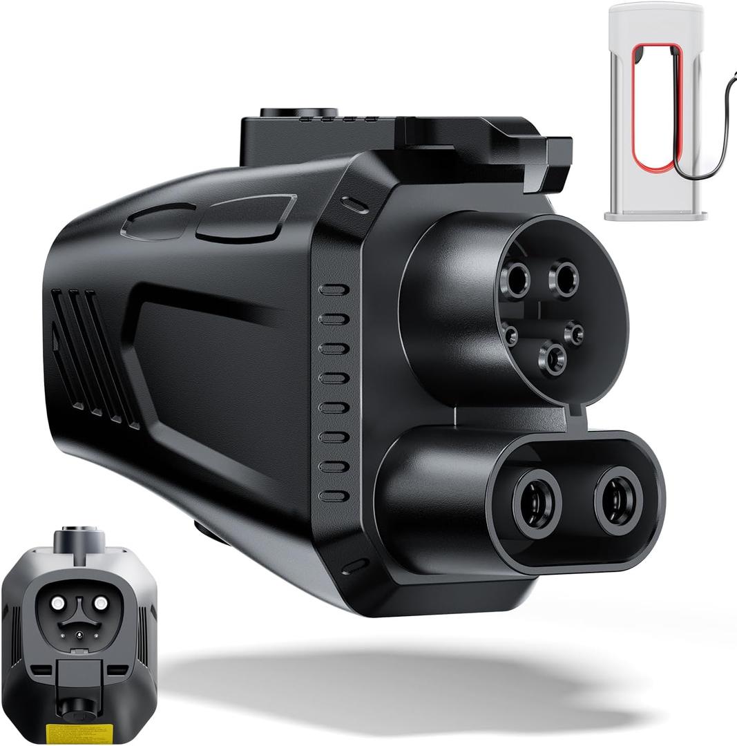 2025 Upgraded for Tesla Supercharger to CCS Charger Adapter, Max 500A 1000V Fast Charge for NACS to CCS1 Electric Vehicle Charging Adapter Compatible with Tesla Superchargers for Rivian,Ford,GM EVs