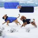 EMUST Dog Coats for Small Dogs with Leash Hole, Reversible Quilting Winter Jacket Thick Plush Lining for Cold Weather Pet Clothes, Royal Blue, L