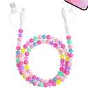 Aolcev 4 in 1 USB C Cable Multi Beaded for iPhone Charger Cord for iPhone 17 16 15 Pro Max 3.3FT Fast Charging Cable 66W USB A Type C iOS Cable for iPhone 14 13 Pro Max Galaxy S26 Colorful Stars