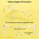Safety Glasses Over Eyeglasses 12Pack, Anti-scratch Safety Goggles, Anti-fog Lab Goggles Over Glasses, Ansi Z87.1 safety glasses for men&women, Clear goggles for construction, shooting