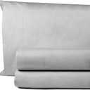 Egyptian Cotton Twin Sheets Set 1000 Thread Count Luxury Hotel Soft and Smooth Silver Grey Twin Size Bed Sheet Set 16" Deep Pocket Sateen Weave Extra Long Staple Cotton Bedding - 3 Piece