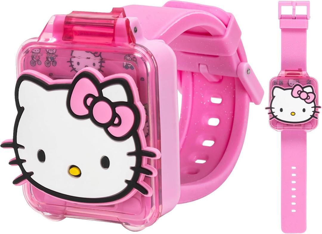 Hello Kitty Kids Educational Watch with Interactive Learning Games, 10 Digital Faces, Alarm, Stopwatch, Timer & Time Teacher, Fun Touchscreen Smart Watch for Girls Ages 6+ Fits Wrists 5.5"-8"