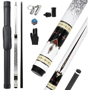 Carbon Fiber Pool Cue Stick with Case, Full Carbon Technology Billiards Cue Stick for Adults Professional Pool Cue Low Deflection Ultra-Smooth, Pro Taper, 12.5 mm Tip, 58" 19oz