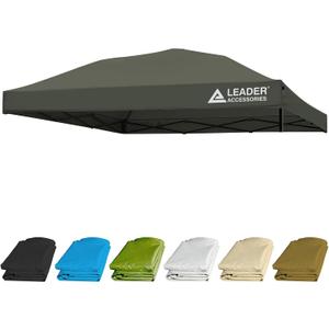 Leader Accessories Replacement Canopy Top Cover for 10’ X 10’ Straight Leg Pop Up Canopy Tent, Canopy Top Cover Only (Grey, 210D)