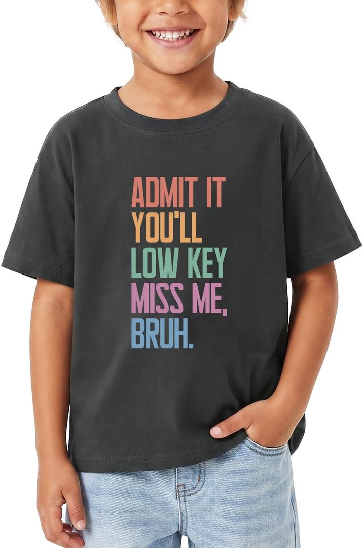 Happy Funny Last Day of School T-Shirt for Kids Toddler Girls Boys Short Sleeve Tee Cotton 2-8T (Black)