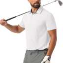 Sailwind Men's Golf Polo Shirt Quick Dry Moisture-Wicking Short Sleeve Performance Active Shirt (White, XXL)
