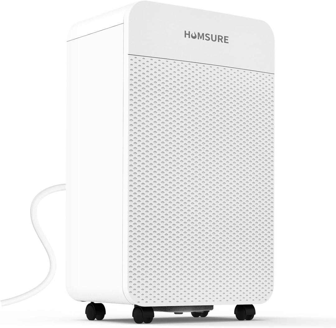 HUMSURE 4500 Sq. Ft 70 Pints Dehumidifier for Basement and Home, Bathroom, Bedroom, Equipped With Drainage Hose, Automatic Defrosting, 24-Hour Timer Function
