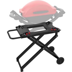 Portable Grill Cart for Weber Q100 Q1000 Q120 Q1200 Q200 Q2000 Q2200 Series Grills, BBQ Folding Grill Stand for Q1400 Q2400 Electric Grills, Grill Table Replace for Weber Q Portable Cart