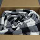 Touchat Sherpa Plaid Twin Blanket 60" X 70", Fuzzy Fluffy Soft Cozy Throw Blanket, Twin Size Plush Fleece Flannel Plush Microfiber Blanket for Couch Bed Sofa (Black)