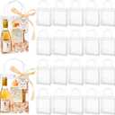 mauproy 24 Pack Clear Plastic Gift Bags with Handles, Party Favor Bags with Ribbons and Tags, Reusable Goodie Tote Bags for Wedding Baby Shower Mother's Day (5.9 x 7.9 x 2.8")
