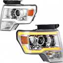 DWVO LED Projector Headlights Compatible with Ford F150 2009-2014 Chrome