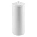 iDesign Freestanding Bathroom Toilet Paper Storage Holder with Lid for 3 Extra Rolls, White
