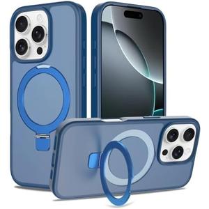 ULXITEYU Magnetic for iPhone 16 Pro Case, 6.3", Compatible with MagSafe, Rugged Kickstand, Not-Yellowing Military-Grade Protection, Matte Blue