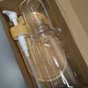 Mouthwash Dispenser with Cup Holder, Plastic Mouth Wash Pump Bottle with Tray for Bathroom Organizers, 17oz Refillable Clear Mouthwash Container - Bamboo