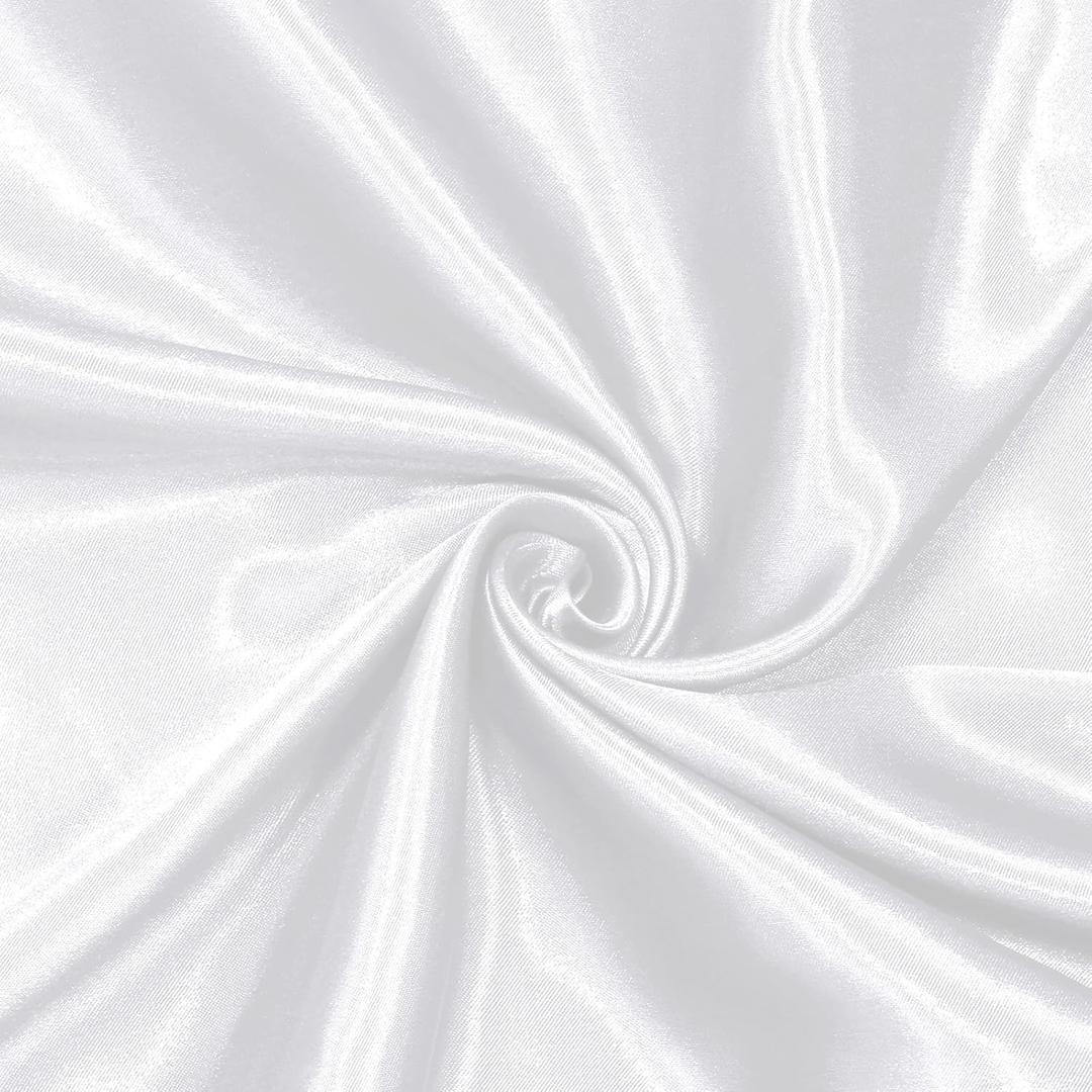 Homiest White Satin Fabric by The Yard, 5 Yards x 58 Inch Charmeuse Satin Fabric Silky & Shiny Cloth Fabric, Smooth Bridal Satin Fabric for Wedding Dress, Clothing Making, DIY Crafts, Sewing