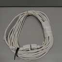 20 Foot Outdoor Extension Cord - 16/3 SJTW White 16 Gauge Electrical Cable with 3 Prong Grounded Plug