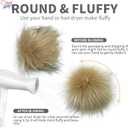 Furryvalley Faux Fur Pompom 6pcs DIY Crafts Fluffy Balls for Hat Shoes Scarves with Snap Fastener Removable Knitting Hat Horse Riding Hat Silk Accessories 6 Inch Extra Large(3 Popular Mix Colors)