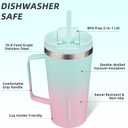 BJPKPK Insulated Tumbler with Handle, 18oz Insulated Tumblers with Lid and Straw, Stainless Steel Metal Water Bottles, Coffee Travel Mugs, Cups, Marshmallow
