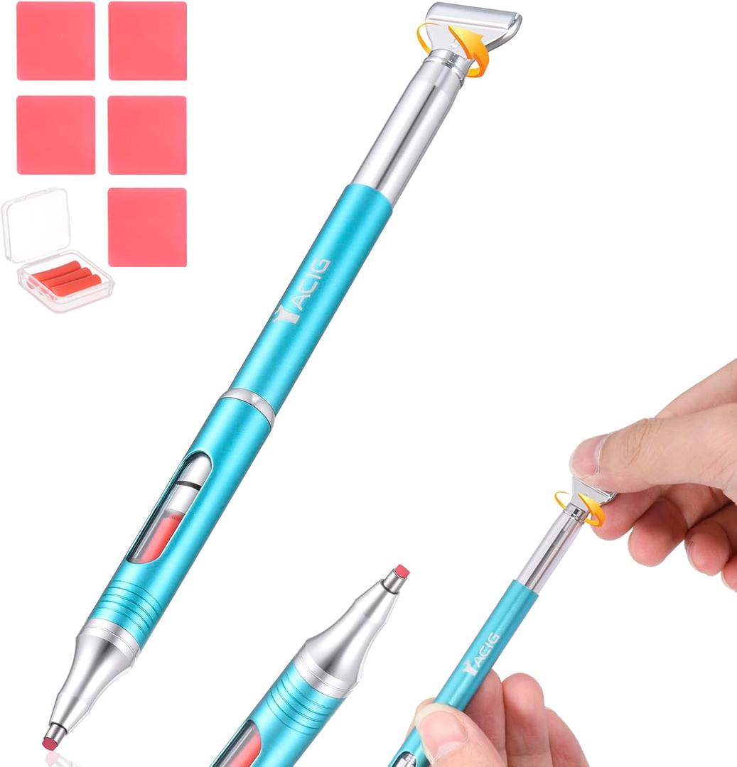 Diamond Art Pen Refillable Wax Pen for Diamond Painting, Metal 5D Diamonds Art Accessories Pens with a Multi Placer, Blue