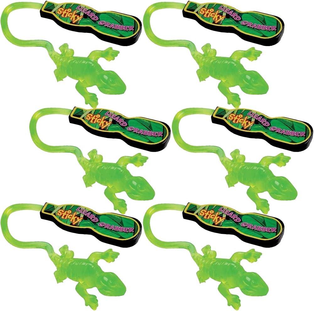 ArtCreativity Sticky Lizard Grabbers, Set of 6 Toy for Kids That Stick on Walls, Flinging Toys for Boys and Girls, Reptile Birthday Party Favors, Classroom Prizes, and Pinata Filler